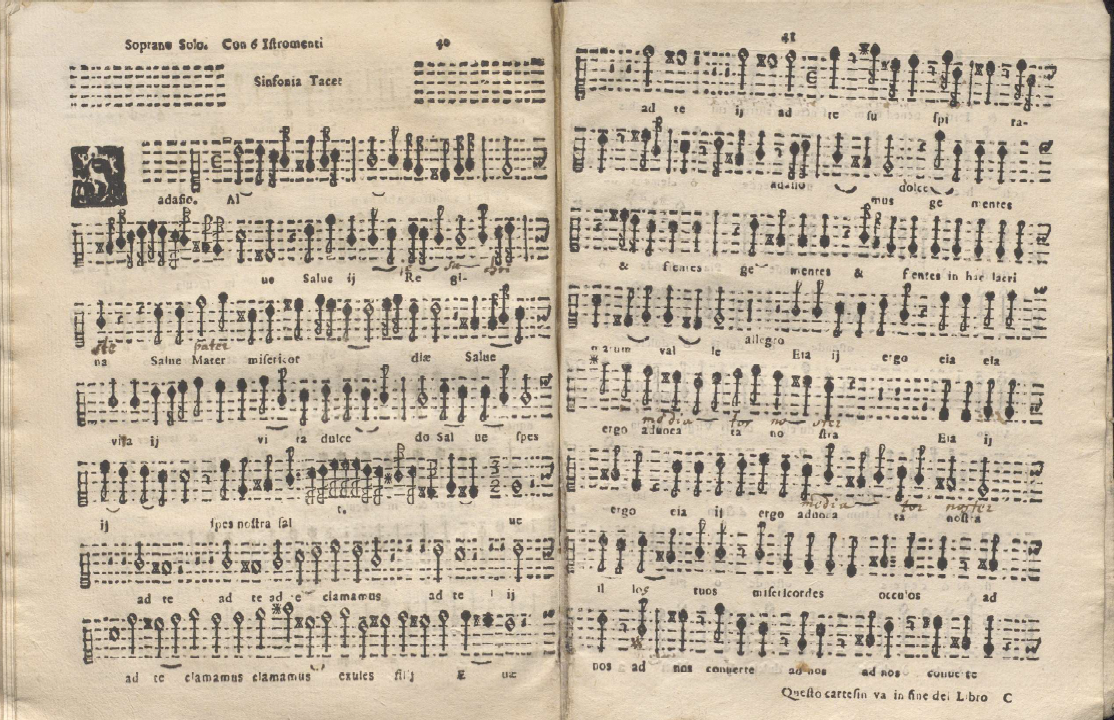 Manuscript page of a seventeenth-century print